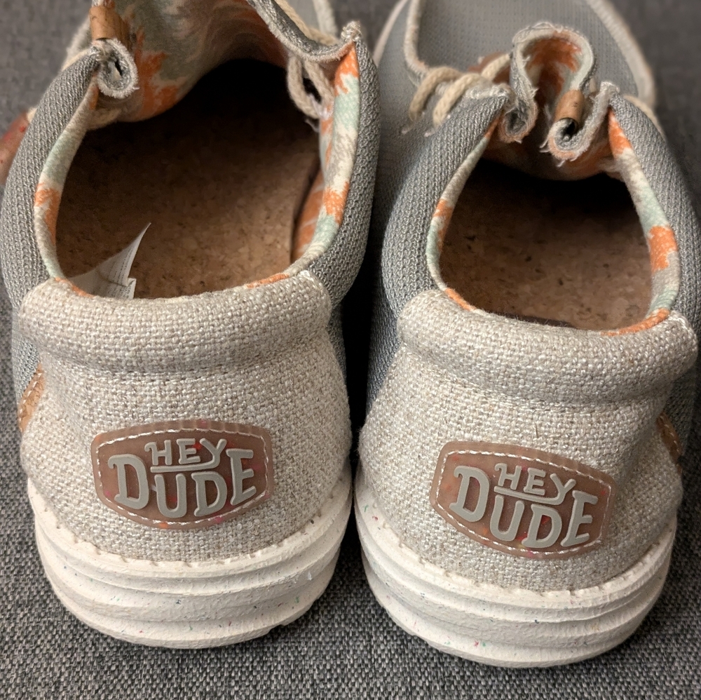 Hey Dude Wally Knit Cobblestone Men's Casual Gray White Shoes - Picture 6 of 16